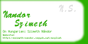 nandor szimeth business card